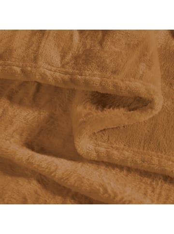 REDBEST Fleece, Microfaser Wohndecke Amarillo in cognac
