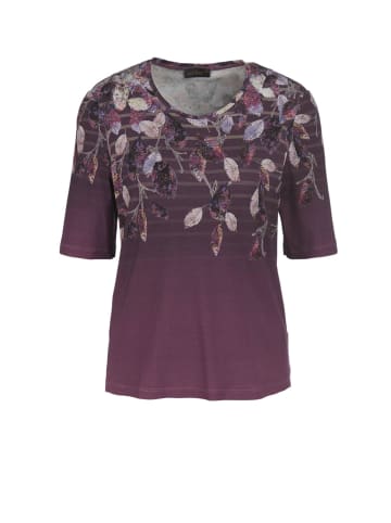 GOLDNER Kurzgröße:  Druckshirt in kraftvollen Farben in beere / gemustert