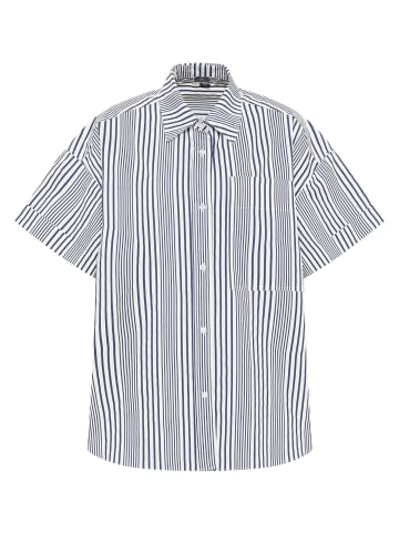 DreiMaster Maritim Damen Bluse in Wollweiss Marine