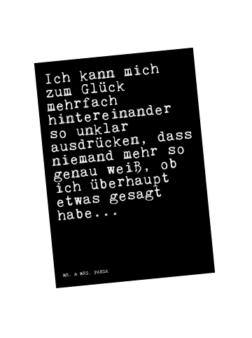 Mr. & Mrs. Panda Ansichtskarte Ich kann mich zum... mit Spruch in Schwarz
