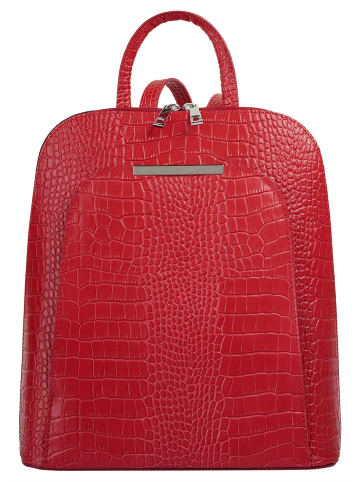 Cluty Rucksack echt Leder in rot