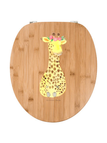Mr. & Mrs. Panda Motiv WC Sitz Giraffe Blumenkranz ohne Spruch in Braun