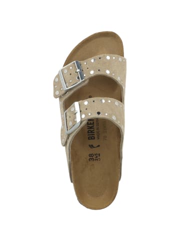 Birkenstock Sandale Arizona Rivet Veloursleder schmal in braun