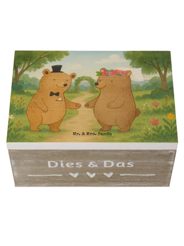 Mr. & Mrs. Panda Erinnerungskiste Bären Heirat Design ohne Spruch in Weiß