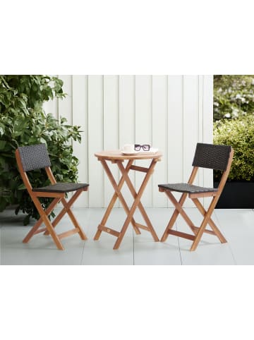 Beliani 3-tlg Bistro Set RIVAROTTA in Braun/Schwarz