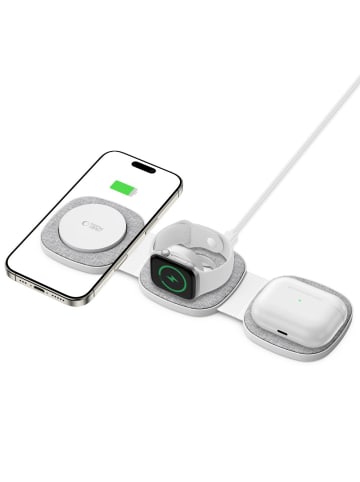 TechProtect QI15W-A32 3in1 MagSafe Ladegerät Grau