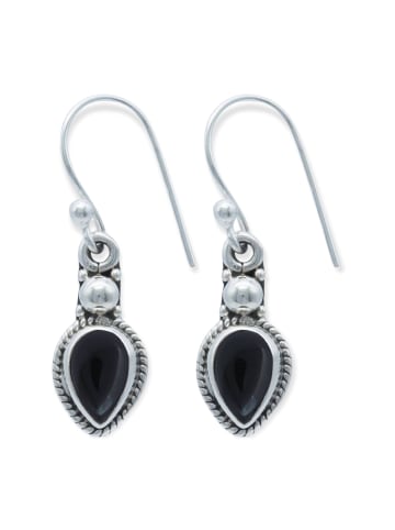 mantraroma 925er Silber - Ohrringe (L) 12 x (B) 28 mm mit Onyx