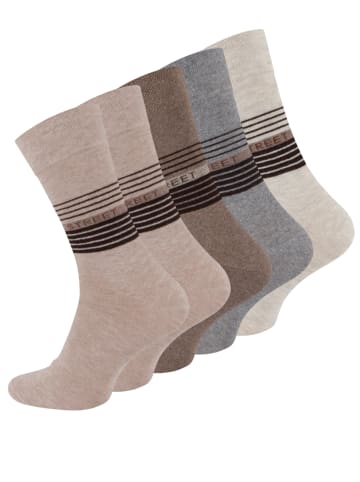 Cotton Prime® 10 Paar Baumwollsocken in Brauntöne