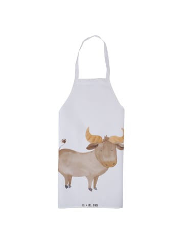 Mr. & Mrs. Panda Schürze Sternzeichen Stier ohne Spruch in Weiß