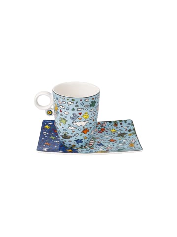 Goebel Künstlertasse mit Untertasse " James Rizzi Give Peace a Chance " in Bunt