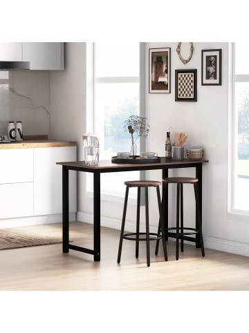 HOMCOM Barhocker in Rustikales Braun & Schwarz 42L x 42B x 65H cm
