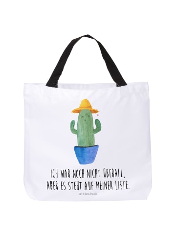Mr. & Mrs. Panda Tote Bag Kaktus Hut mit Spruch in Weiß