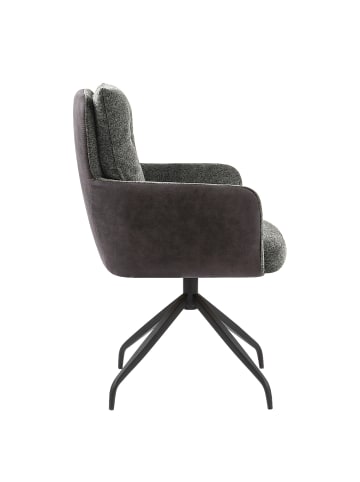 home24 Drehbarer Armlehnenstuhl Avatui 2er-Set in Vintage Dunkelbraun