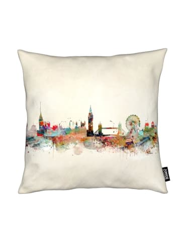 Juniqe Kissen "London" in Braun & Bunt