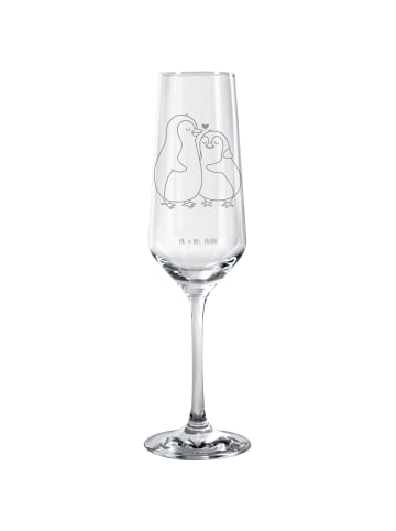 Mr. & Mrs. Panda Sektglas Pinguine Einschlafen ohne Spruch in Transparent