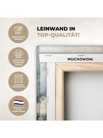 MuchoWow Leinwand bilder Abstrakte Kunst gold blau (BxH)