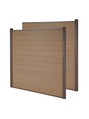 MCW WPC-Sichtschutz Savoie, 2er Set, 3,75m teak