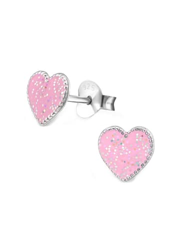 schmuck23 Ohrringe 925 Silber Herz in Pink