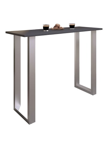 ebuy24 Bartisch Xona silberfarben Anthrazit 140 x 50 cm