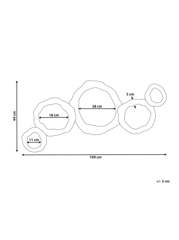 Beliani Dekospiegel CHARNY in Gold/Schwarz - (W) 109 x (H) 44 x (L) 3 cm