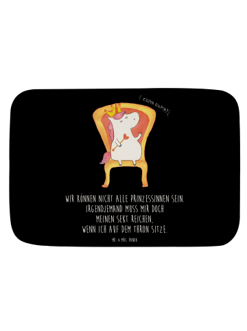 Mr. & Mrs. Panda Badteppich Einhorn König mit Spruch in Schwarz