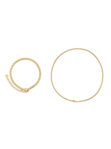 Steel_Art Schmuckset Herren mit Armband und Halskette Jackson goldfarben in goldfarben