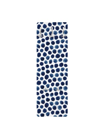 WALLART Garderobe - Große Aquarell Polkadots in Indigo in Blau