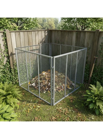 relaxdays Komposter in Grau - (B)100 x (H)80 x (T)100 cm