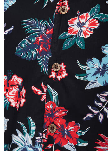 King Kerosin King Kerosin Hawaiihemd Hibiscus in schwarz