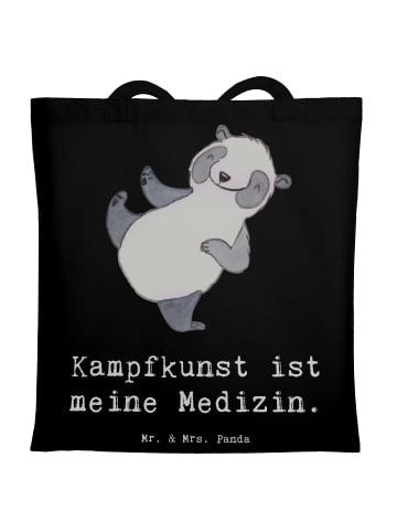 Mr. & Mrs. Panda Schultasche Panda Kampfkunst mit Spruch in Schwarz