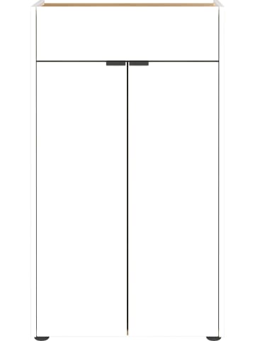 KADIMA DESIGN Kratzfeste Kommode mit Schublade, 60x34x98 cm in Weiß-Beige