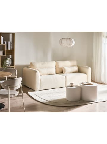 Beliani Schlafsofa VAXHOLM in Weiß/Schwarz - (W) 232 x (H) 86 x (L) 87 cm