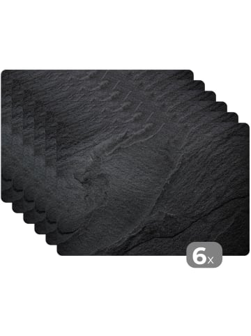 MuchoWow Platzset - Tischset (6-teilig) Schwarz, abwaschbar
