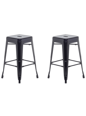 Beliani 2-tlg Barhocker CABRILLO in Schwarz