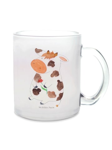 Mr. & Mrs. Panda Teetasse Glas Kuh ohne Spruch in Transparent