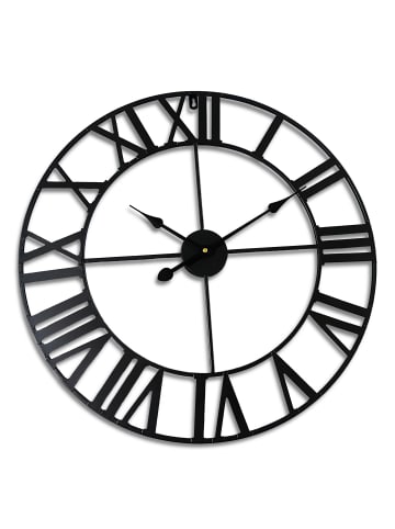 relaxdays Wanduhr in Schwarz - Ø 60 cm