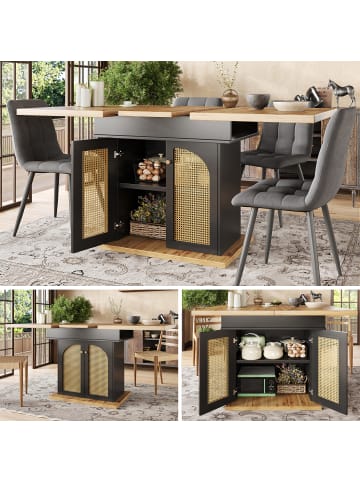 ABRIHOME Ausziehbarer Esstisch Küchentisch 110-140×80cm für 4-6 Personen 