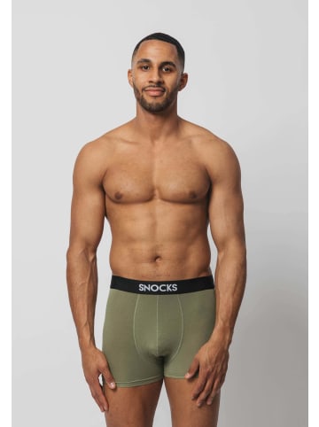 SNOCKS Boxershorts aus Modal 3 Stück in Mix (Rot/Olive/Blau)