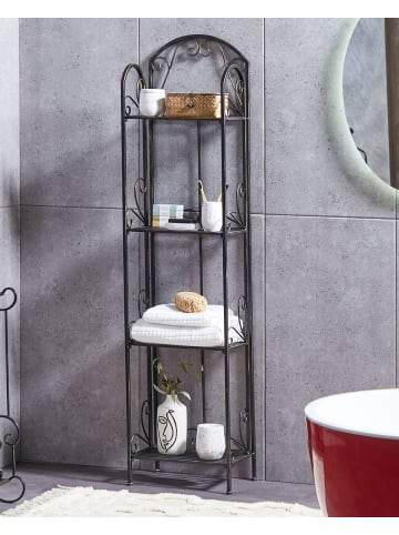 Beliani Badezimmerregal VALDIVIA in Schwarz - (W) 40 x (H) 166 x (L) 27 cm