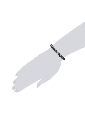 Lulu & Jane Perlen-Armband aus Muschelkernperle in anthrazit