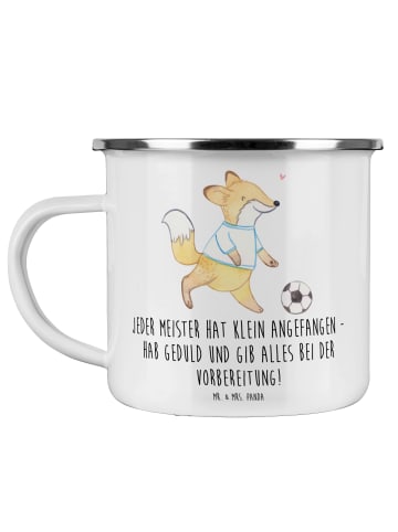 Mr. & Mrs. Panda Emaille Tasse Wettkampfvorbereitung meistern mi... in Weiß