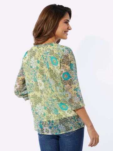 Sieh an! Schlupfbluse in pistazie-mint-bedruckt