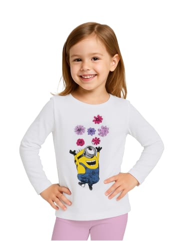 Minions Minions Pullover - Blümchen langärmlig in weiß