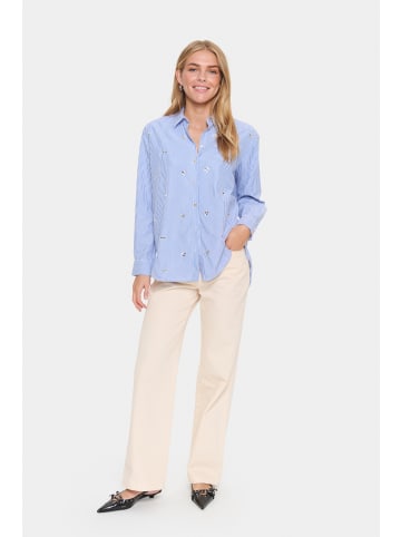 SAINT TROPEZ Langarm - Hemd JunoSZ Lockere Passform in Nautical Blue