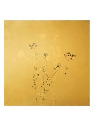 WALLART Leinwandbild Gold - Japanisches Ikebana II in Creme-Beige