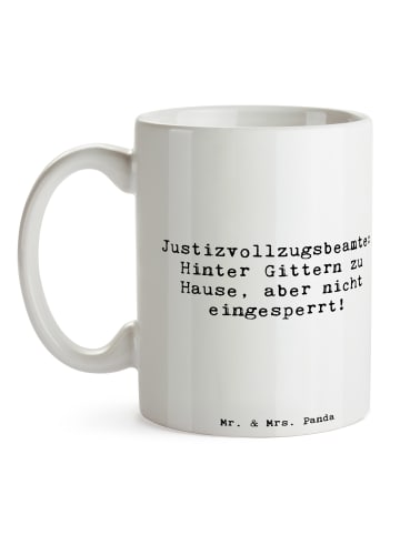 Mr. & Mrs. Panda Kaffeebecher Spruch Justizvollzugsbeamte Freihe... in Weiß