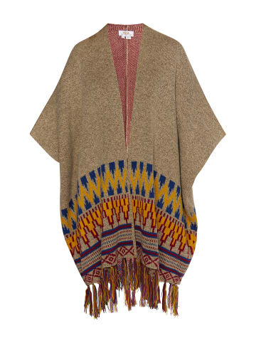 usha FESTIVAL Damen Strickponcho in Hellbeige Mehrfarbig