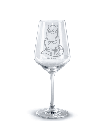Mr. & Mrs. Panda Weinglas Roter Panda ohne Spruch in Transparent