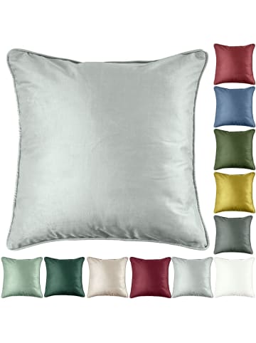 JACK Dekokissen 45x45cm Samt inkl. Füllung Einfarbig in Hellgrau
