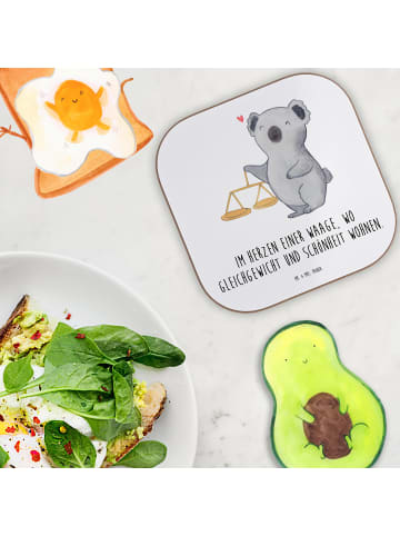 Mr. & Mrs. Panda Untersetzer Tasse Waage Astrologie mit Spruch in Weiß